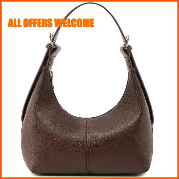 Vegan Leather Hobo Shoulder Bag Crossbody Tote with Removable Straps